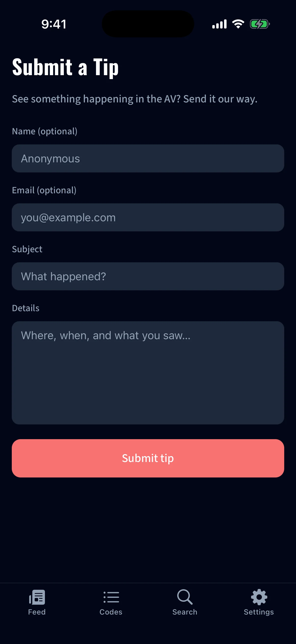 App — send in a tip in seconds, right from your phone