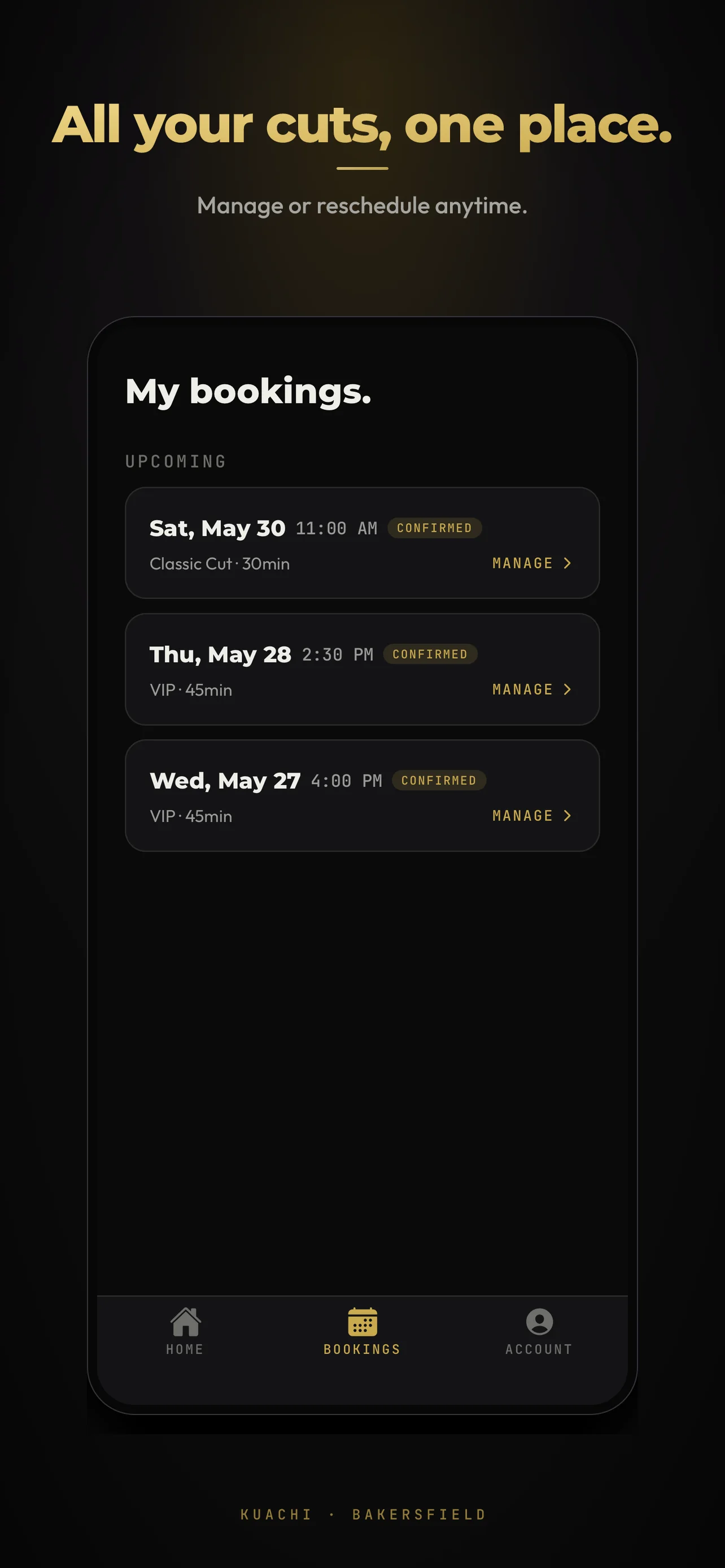 My bookings — manage and reschedule appointments anytime