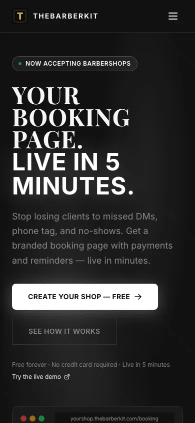 Mobile marketing page